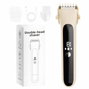 Catzon Women Bikini Trimmer Dual-head Electric Shaver For Legs Face Arms Underarms-beige