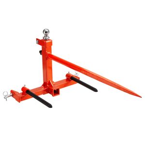 VEVOR Hay Spear Red Skid Steer Loader Tractor Attachment with 2pcs for Working