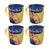 4x Nostalgic-art Ceramic Mug We Can Do It American Retro Design 330ml
