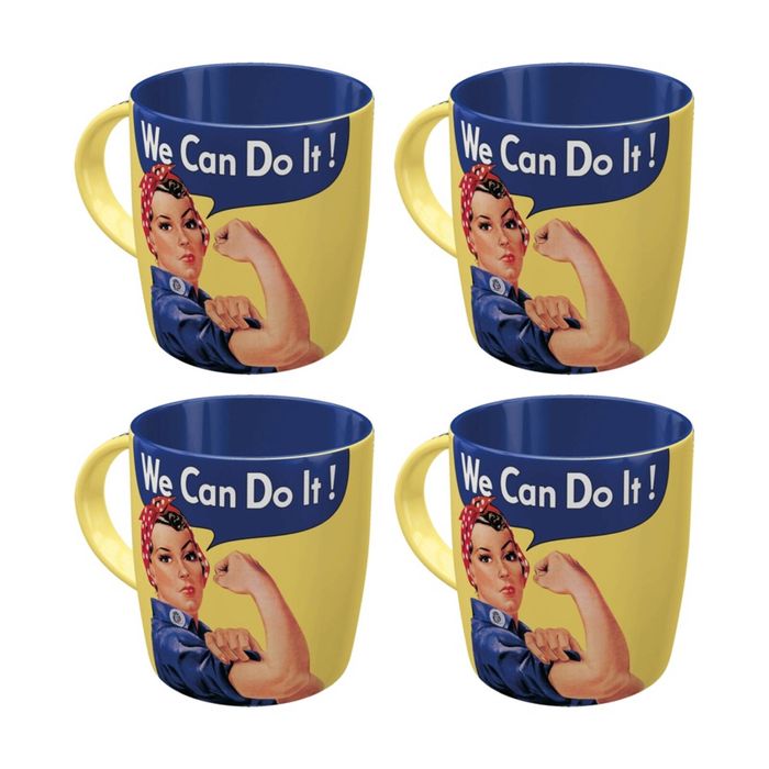 4x Nostalgic-art Ceramic Mug We Can Do It American Retro Design 330ml