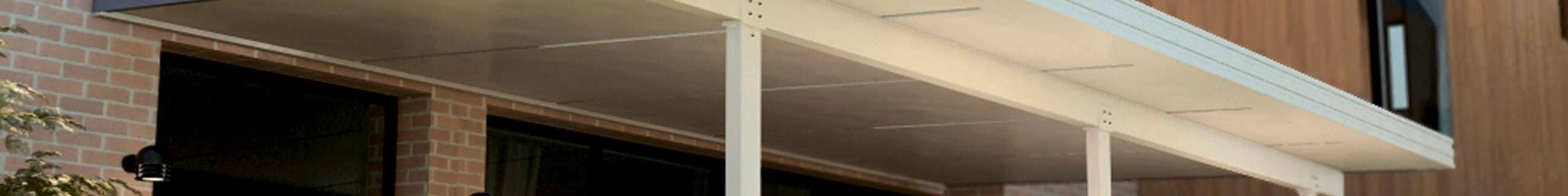 Patio kit structure attached to house.