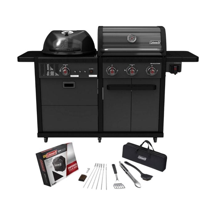 Coleman Revolution Dual Fuel Gas & Charcoal Bbq Black Matte (value Bundle)
