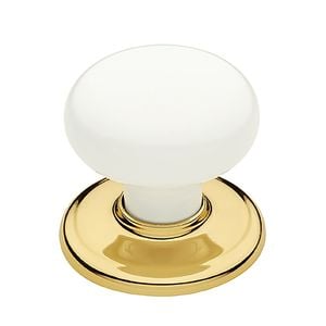 Gainsborough Bright Goldtone White Classic Series Wardrobe Knobset