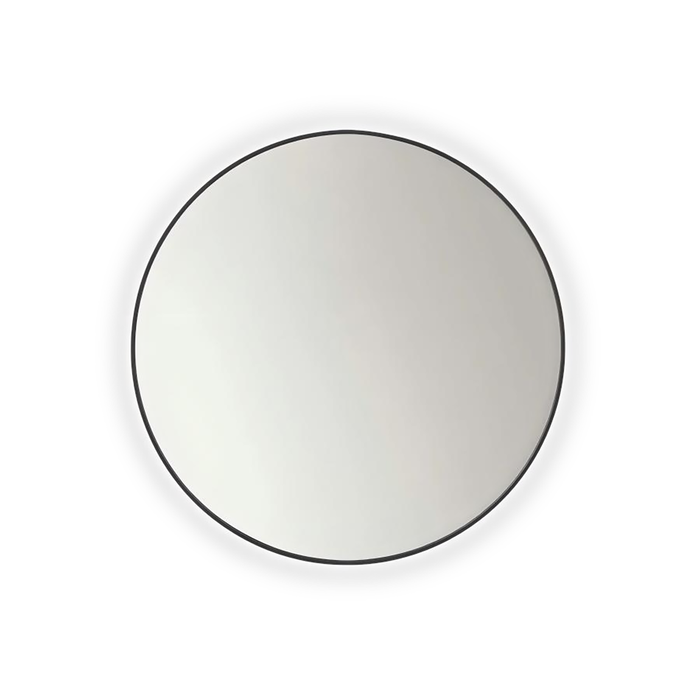 Barelli Signature Framed Round Front Edge-Lit LED Mirror Black -  800 x 800mm