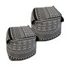 SOGA 2 Pack 42cm Pouffe Cushions Beige Polyester with EPP Filling