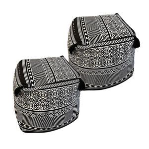 SOGA 2 Pack 42cm Pouffe Cushions Beige Polyester with EPP Filling