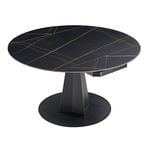 Eureka Amelia, 33"-53" Round Extending Dining Table, Black