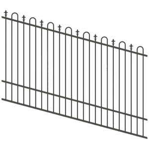 ProtectorAl 1201-2400W x 1500H Woodland Grey Loop & Spear Top Pool Fence Panel Raked Up to 15º