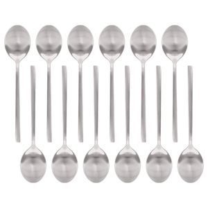 Argon Tableware Stainless Steel Dessert Spoons - 20cm - 4x Durable Rust Resistant Stainless Steel Dishwasher Safe Flatware Set