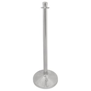 Bolero Flat Top Barrier Post Stainless Steel Stanchion Crowds Queue Control 950mm