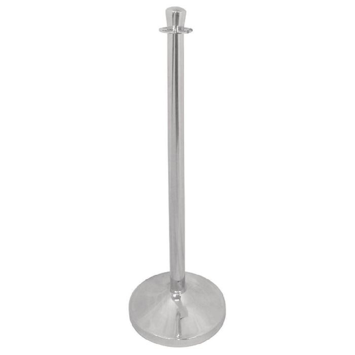Bolero Flat Top Barrier Post Stainless Steel Stanchion Crowds Queue Control 950mm