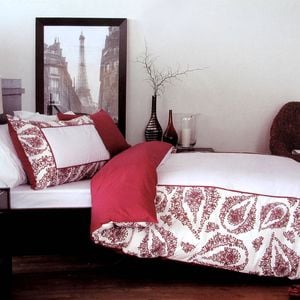 Retro Home Antionette Red Quilt Cover Set Double