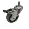 Easyroll 75mm 45kg Grey Rubber Swivel Plus Brake Castor