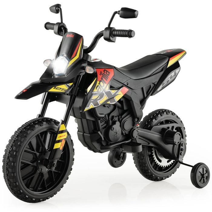 Costway Electric  Kids Ride On Motorcycle Aprilia Licensed Dark