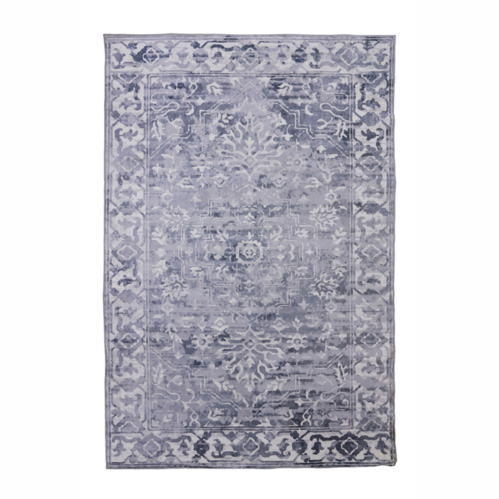 Fab Habitat 120x180cm Grey Shay Traditional Distressed Machine Washable Rug
