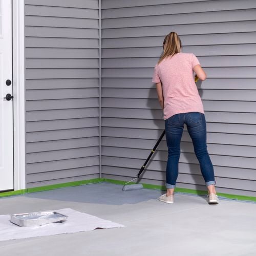  Easy application with Concrete and Garage
  Floor Paint.