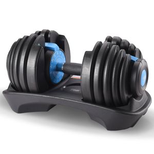 Powertrain 24kg Adjustable Dumbbell Home Gym Exercise Weights Free Workout Blue