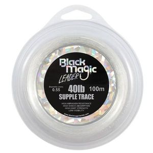 Black magic supple trace monofilament fishing leader 40lb