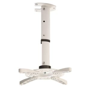 Extendable LCD LED DLP Projector Bracket Ceiling Mount 15kg White 360 Rotation