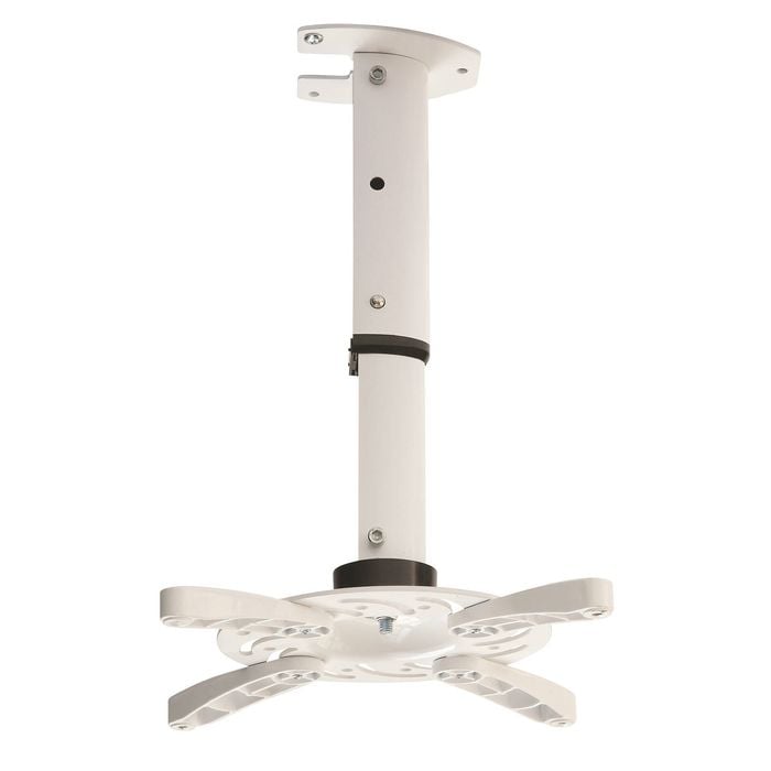 Extendable LCD LED DLP Projector Bracket Ceiling Mount 15kg White 360 Rotation