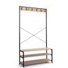 Detroit Hallway Bench Seat Coat Rack Hat Hooks Black