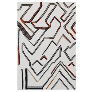 Modern Handmade Wool Rug-Casablanca 6343-White/Multi-160x230cm