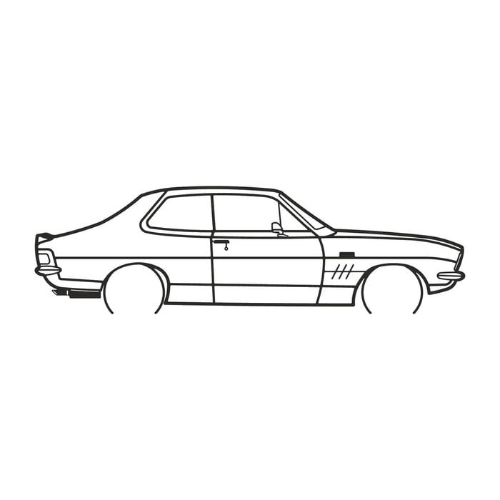 Holden LJ Torana 1974 Silhouette Metal Wall Art