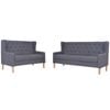 vidaXL Sofa Set 2 Piece Fabric Grey Couch Lounge Seat Living Room Furniture