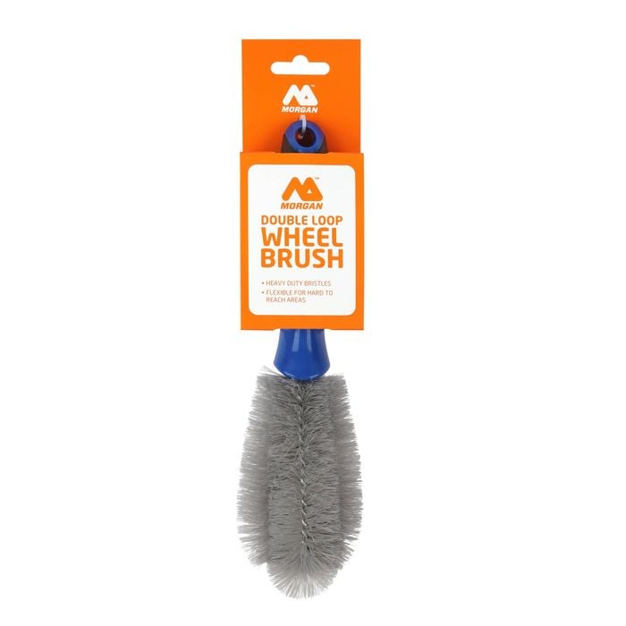 Morgan Blue Handle with Grey bristles Double Loop Wheel Brush