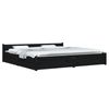 vidaXL Bed Frame with Drawers Black 183x203 cm King Size Bed Base Bedstead