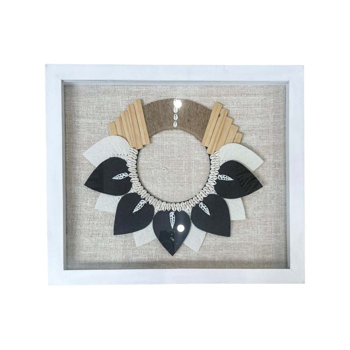 Framed Wall Art | Brown & Natural Tribal Necklace | 55x65cm