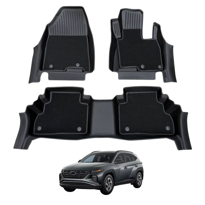 AUSGO Double-Layer Car Floor Mats for Hyundai Tucson Petrol / Diesel 2021-Onwards All-Weather Floor Liners