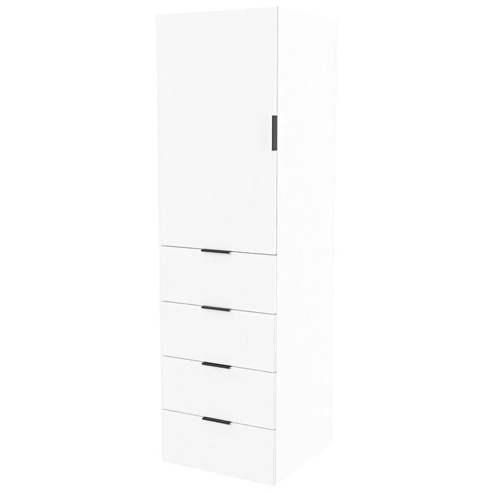 Lugna 2048 x 600 x 580mm White Hanging 4 Drawers Left Hinged Door Storage Cabinet - White