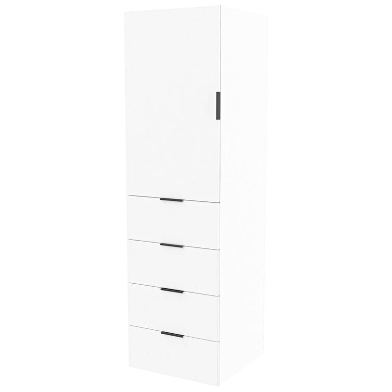 Lugna 2048 x 600 x 580mm White Hanging 4 Drawers Left Hinged Door Storage Cabinet - White