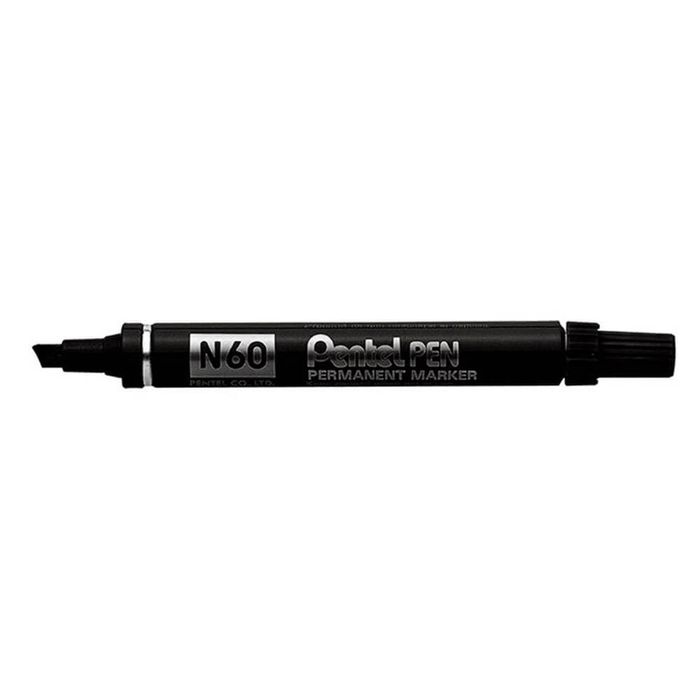 Pentel N60 Chisel Point Permanent Marker 12pcs (Black)