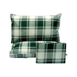 Luna Polyester Cotton Checkered Green Quilt Cover Set King