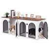 Advwin 2PCS Wooden Dog Crate Furniture Indoor Dog Kennel Dogs Cage for Small/Medium Dogs End Side Table TV Stand