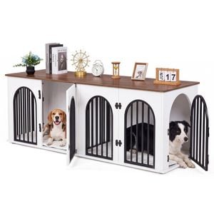 Advwin 2PCS Wooden Dog Crate Furniture Indoor Dog Kennel Dogs Cage for Small/Medium Dogs End Side Table TV Stand