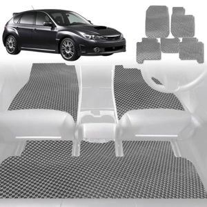 6D Diamond Car Floor Mats for Subaru Impreza 2007-2011-Full Set-Grey-Outback GT