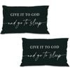 Catzon 2 Pcs Summer Lumbar Pillow Covers Linen Pillowcase for Home Decor-Set 18