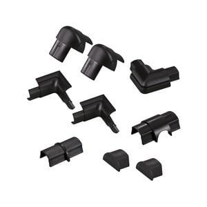 D-Line 10 Piece Cable Management Smooth Fit Cover Accessory Kit - Suitable for 30 x 15mm Trunking