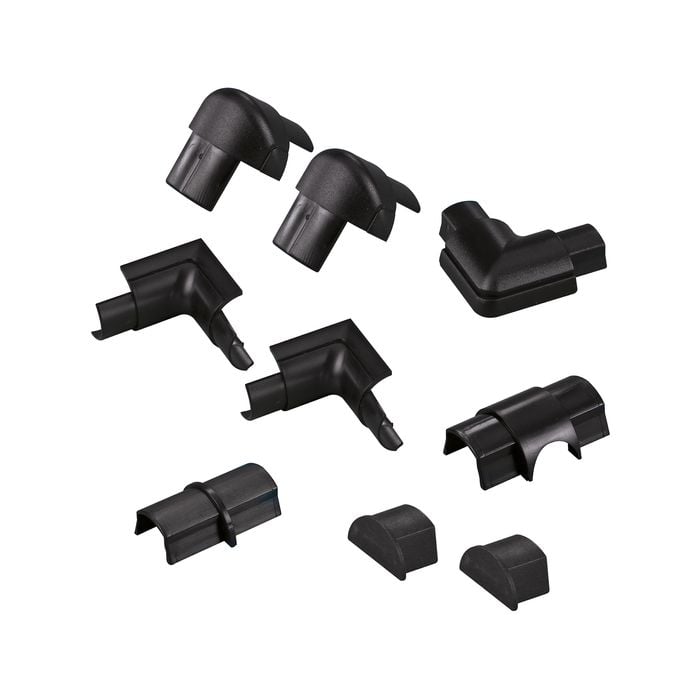 D-Line 10 Piece Cable Management Smooth Fit Cover Accessory Kit - Suitable for 30 x 15mm Trunking