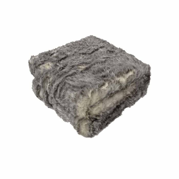 Luxury Faux Fur Animal Throw Rug 127 x 152 cm Tundra Wolf