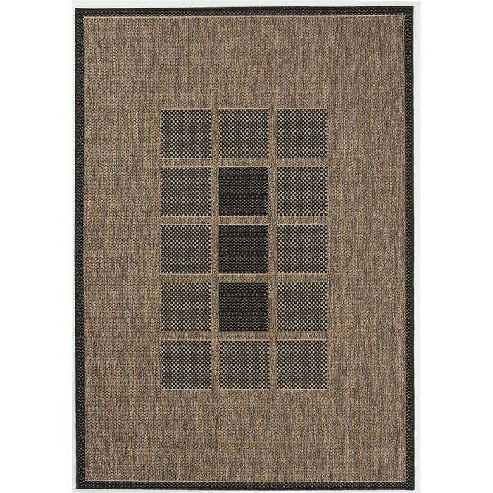 Hufflett 160 x 230cm Grey Polypropylene Ceduna Windows Flat Weave Rug