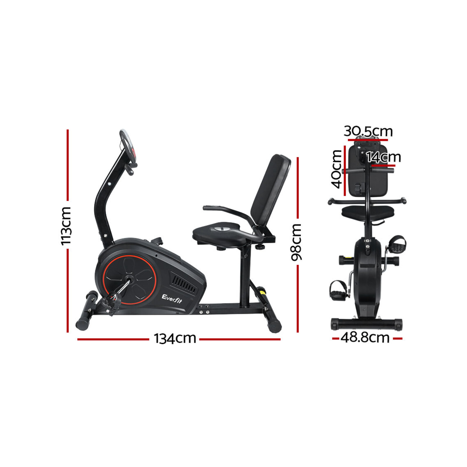 Everfit Magnetic Exercise Bike Recumbent Trainer Bunnings Australia