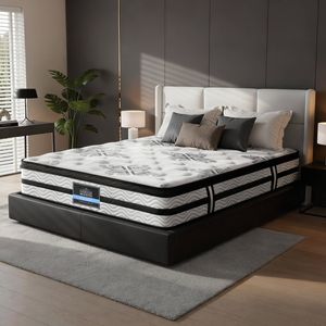 Giselle Queen Mattress Medium Firm Euro Top Mattress, 5 Zone Pocket Spring 34cm