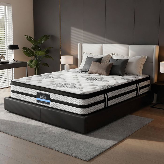 Giselle Queen Mattress Medium Firm Euro Top Mattress, 5 Zone Pocket Spring 34cm