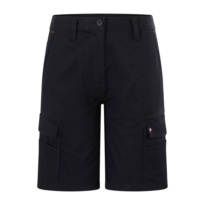 Citeco Women's Black Cotton Stretch Mid Shorts - Size 18