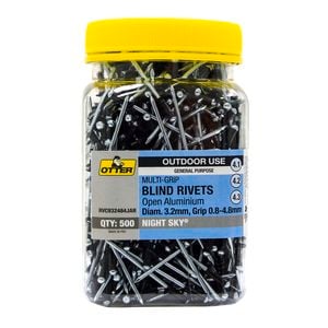 Otter Night Sky® 3.2 x 0.8-4.8mm Multi-Grip Open Aluminium Blind Rivets - 500 Pack