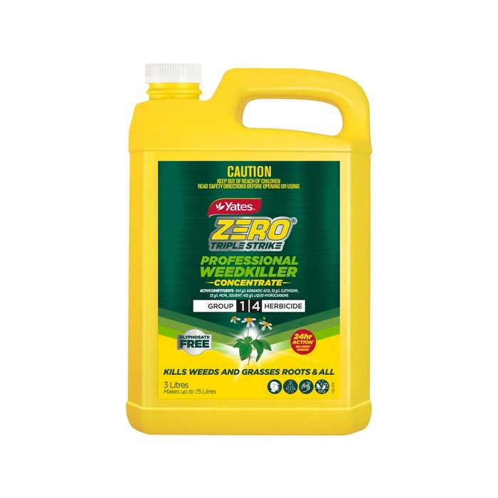 Yates 3L Zero Triple Strike Professional Weedkiller Concentrate - 3L